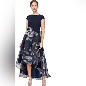 Organza skirt high low dress